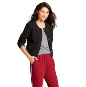 Women's 𝅺A New Day Jacket Coat Black Collarless Snap Closure Size 10 NWT